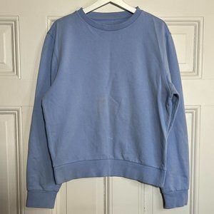 Maison Margiela Leather Elbow Patch Baby Blue Sweatshirt